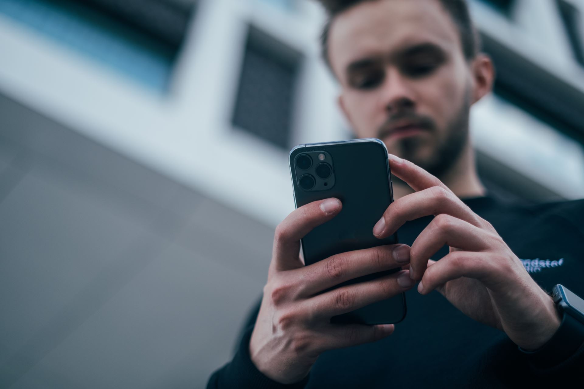 man holding phone